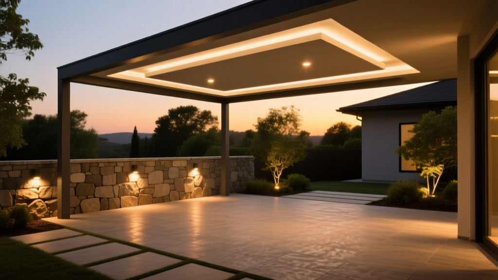 Outdoor Patio Overhead + Ground Lighting Combo