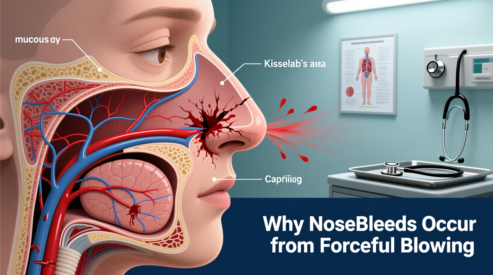 why does my nose bleed when i blow it too hard and how to stop it