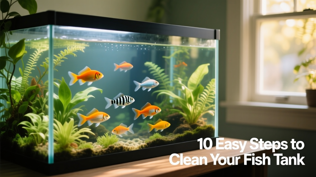A well-maintained freshwater aquarium with healthy fish, live plants, and clear water