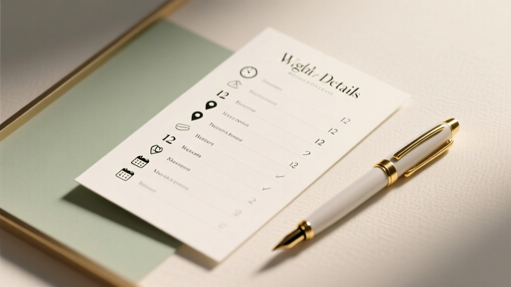 Wedding Details Card Checklist: 12 Must-Have Items (2026)