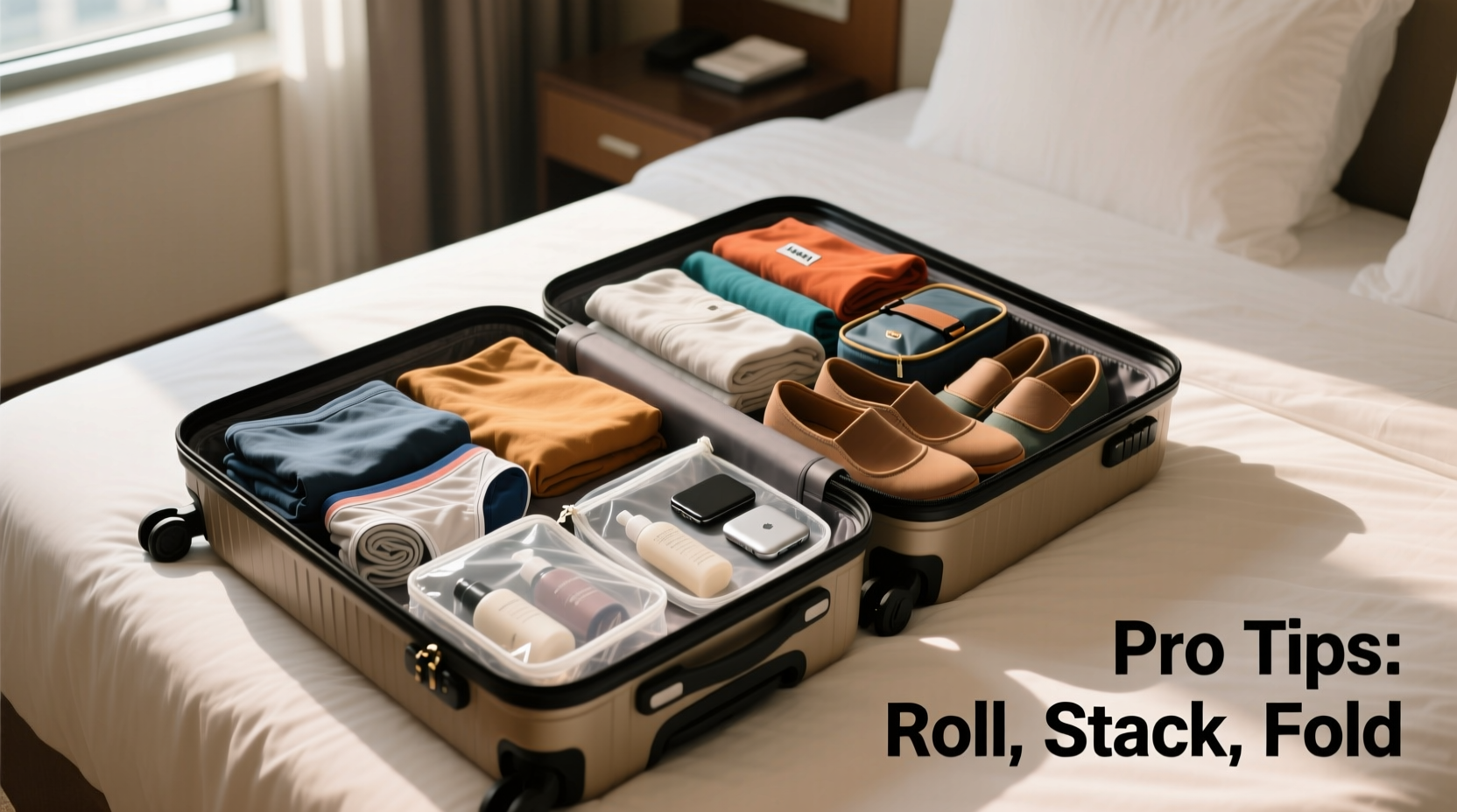 how to pack a suitcase efficiently for a two week trip space saving folds