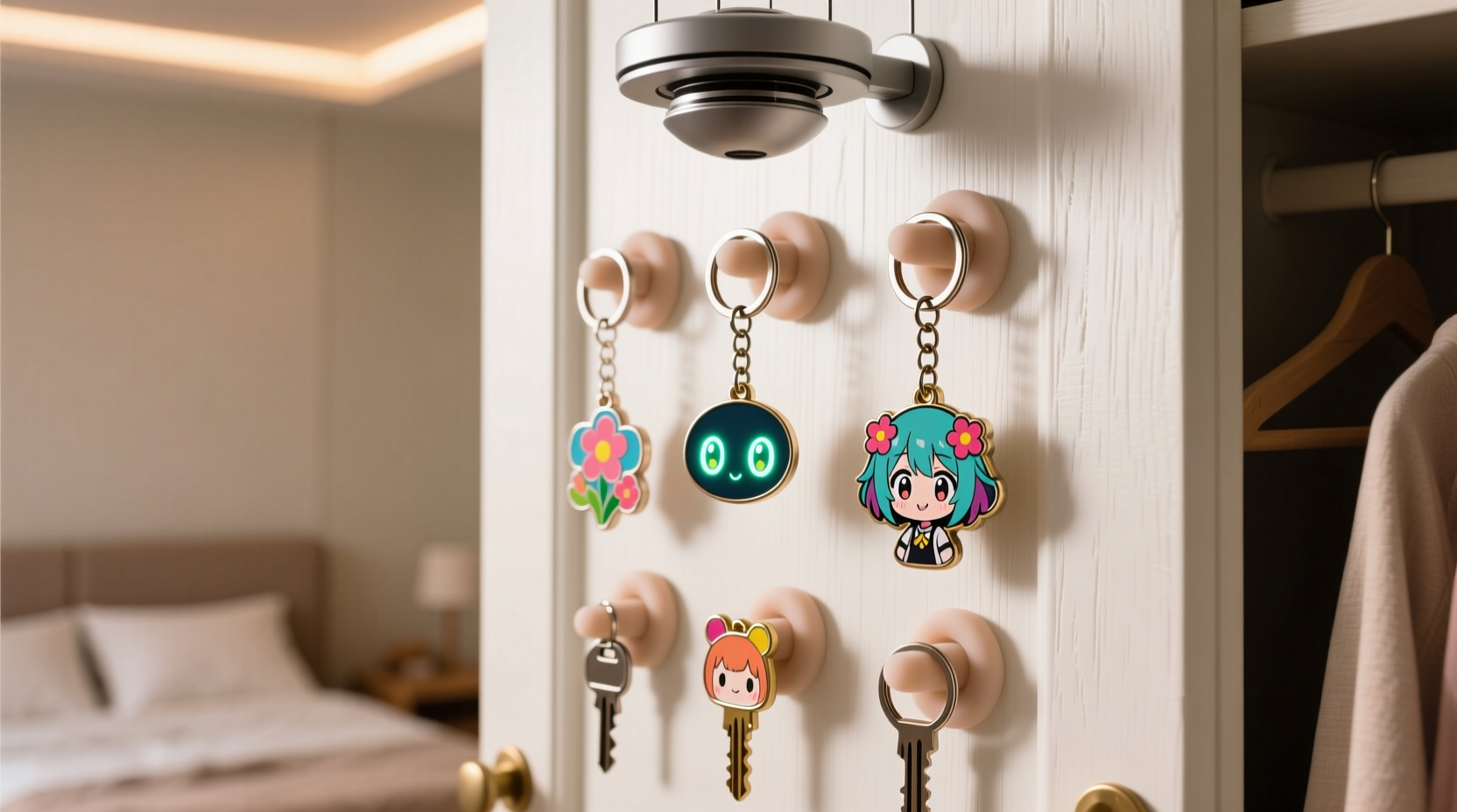 anime keychain closet door storage