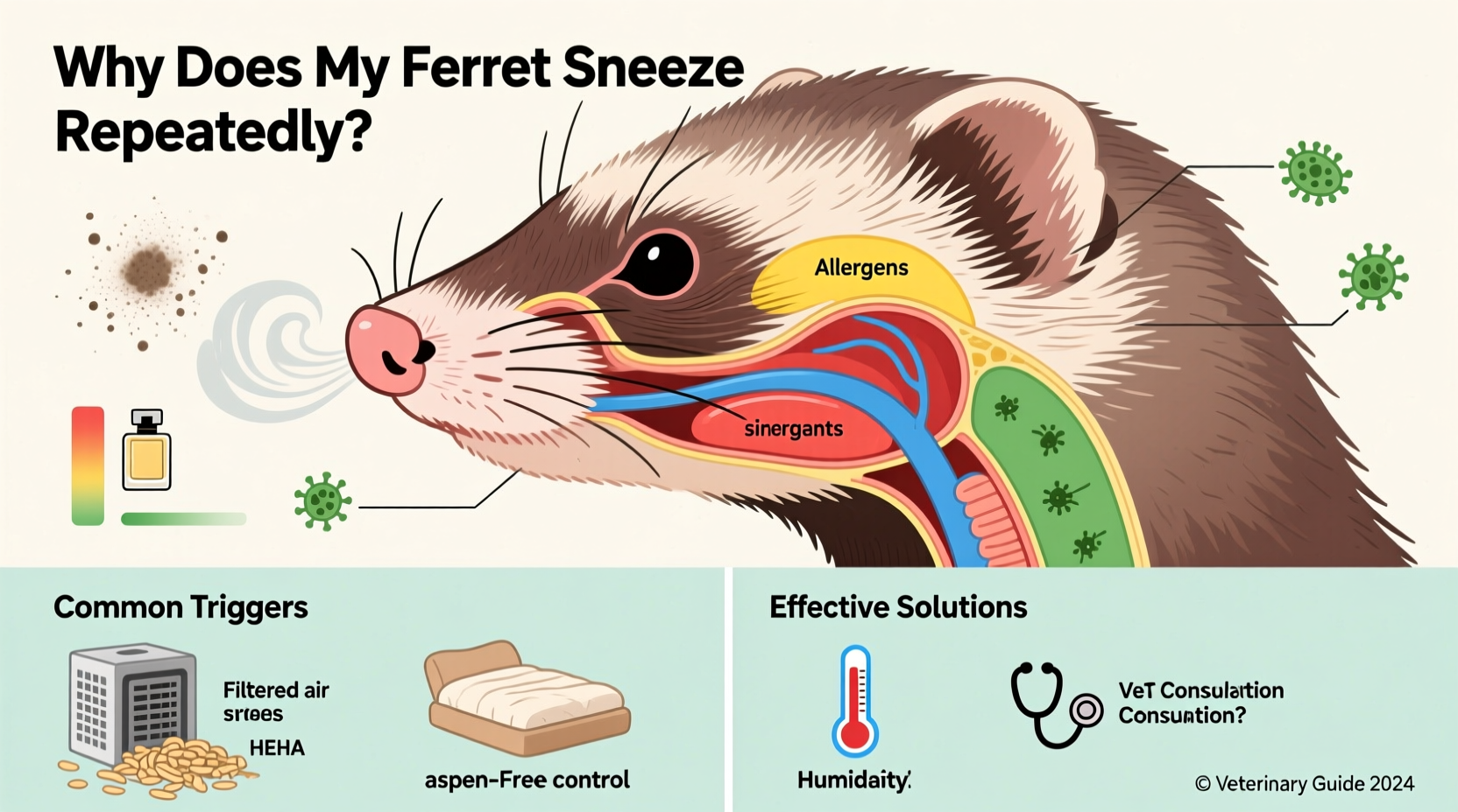 why does my ferret sneeze repeatedly when playing possible triggers and fixes