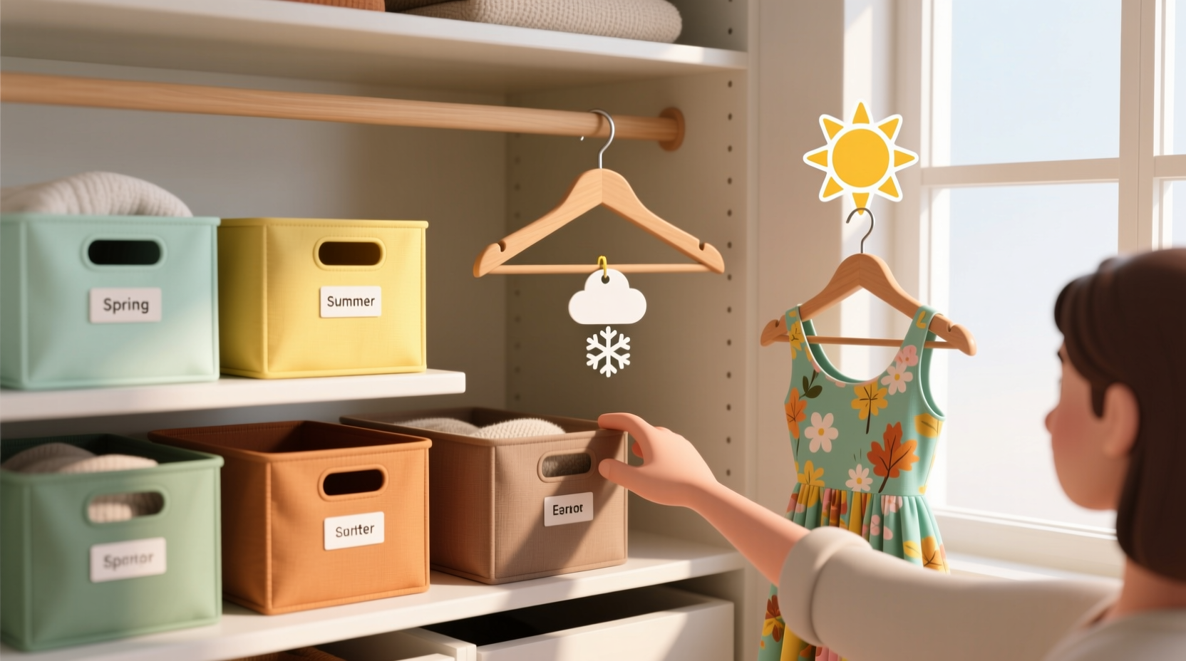 closet organization tips weather based rotation