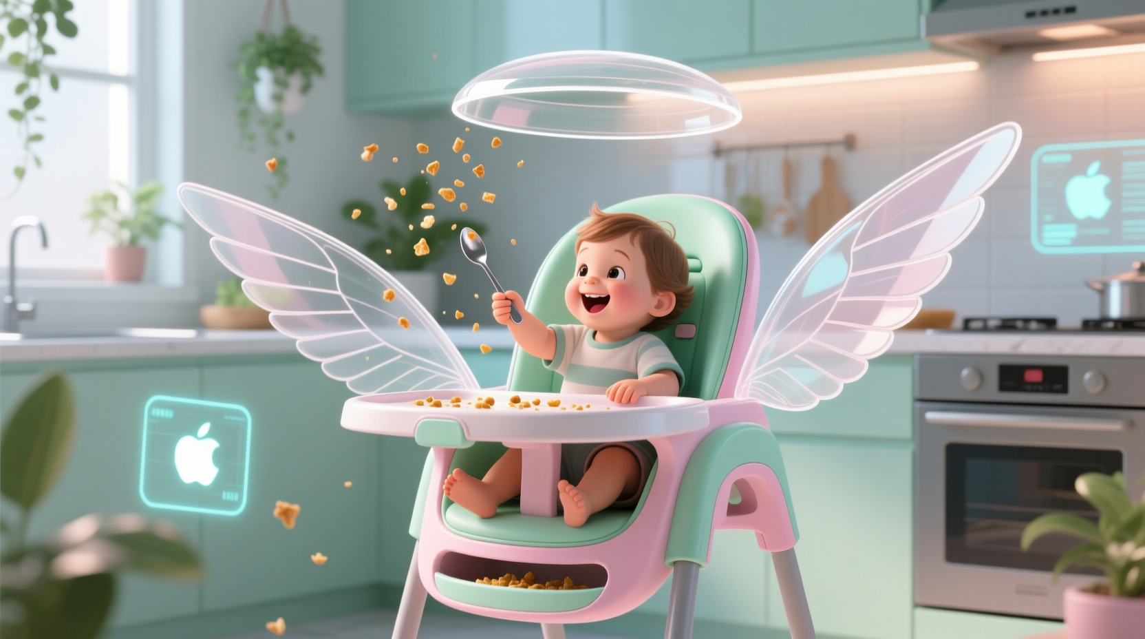 Add Wings to a High Chair to Prevent Food Spills? Not Safe or Effective