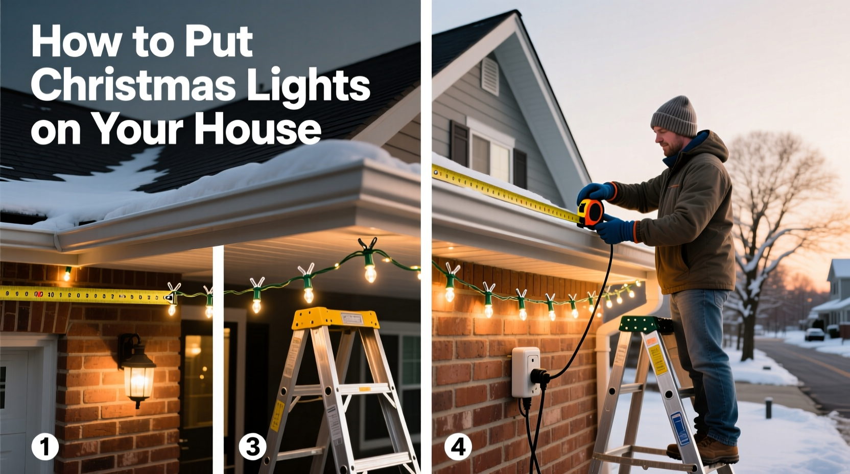 how to put christmas lights on house