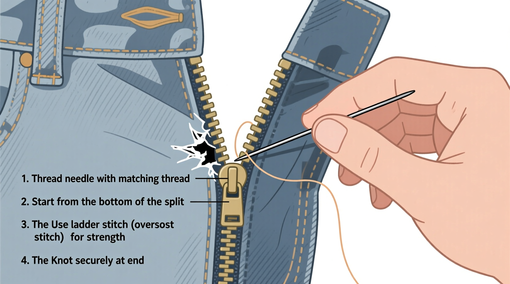 how to fix zipper that split open
