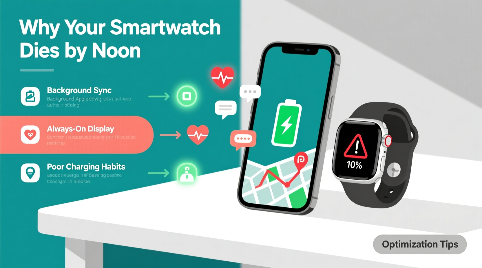 why is my smartwatch battery dying by noon optimization tricks