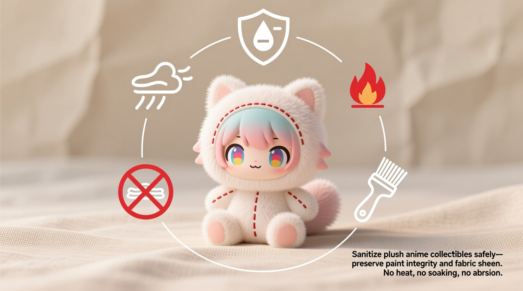 how to sanitize plush anime collectibles safely