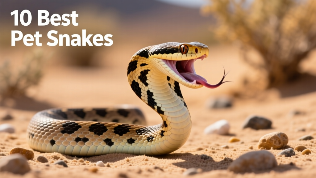 A Western hognose snake displaying its defensive hood-flattening behavior on a sandy substrate