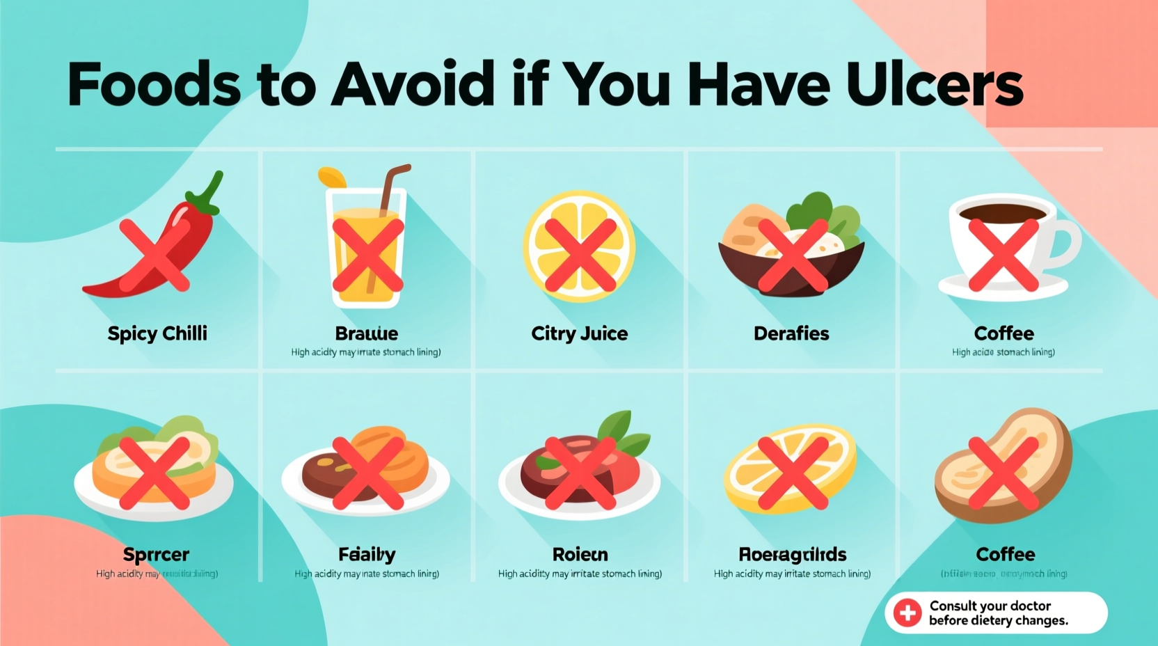 Magengeschwür: Lebensmittel, die Sie vermeiden sollten