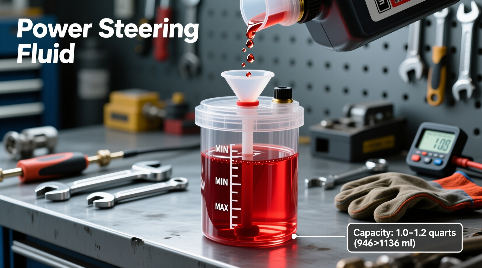 how much power steering fluid does a car need