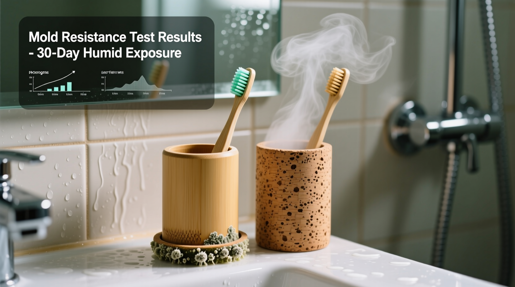 bamboo vs cork mold resistance in humid bathrooms