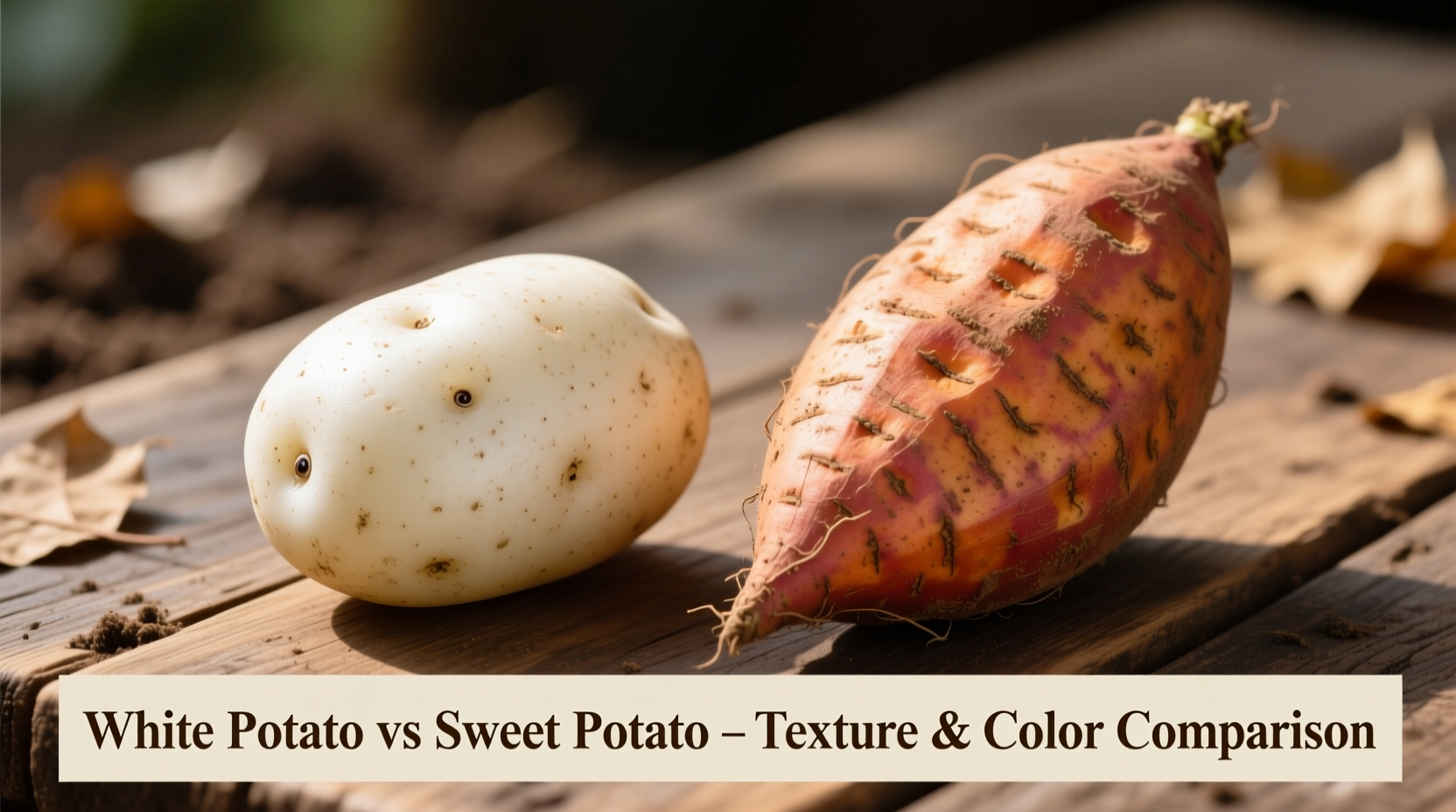 White potato and sweet potato side by side comparison