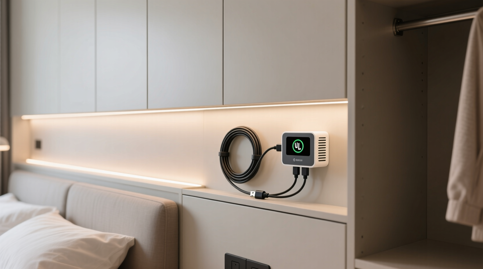 closet organization tips hide charging cords safely