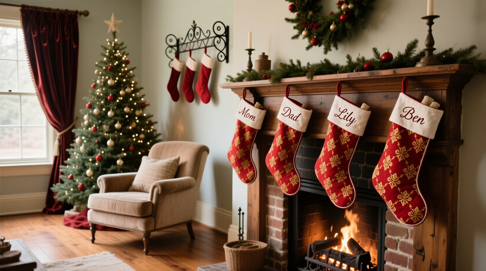 where to hang christmas stockings