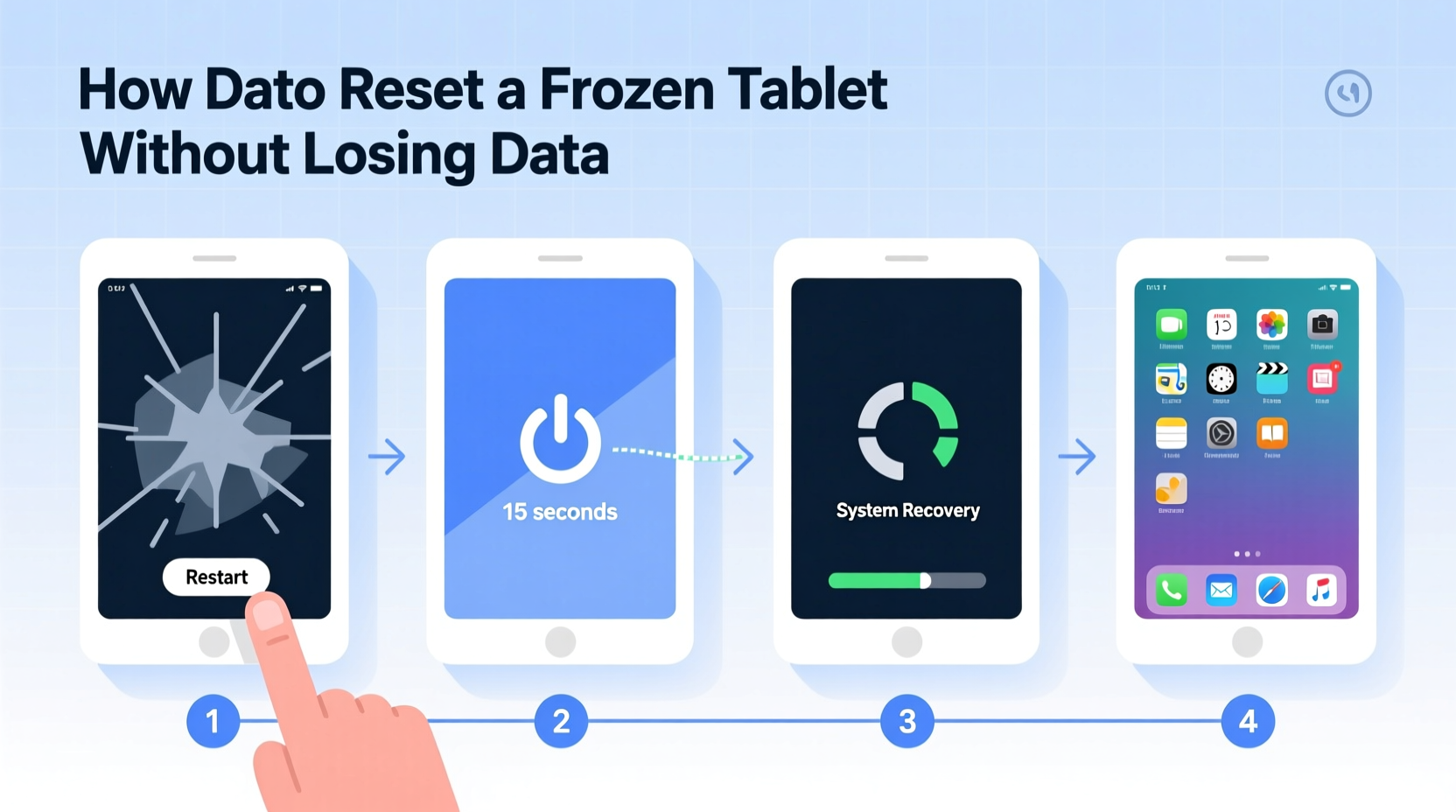 how to reset a frozen tablet without losing data