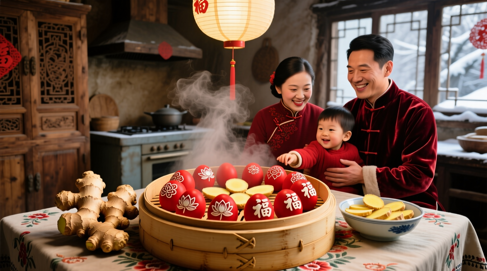 celebrating with red eggs and ginger a cultural tradition