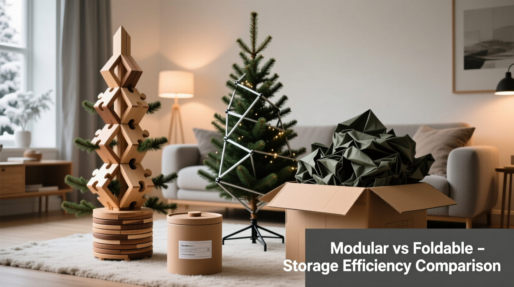 are modular christmas trees easier to store than standard foldables
