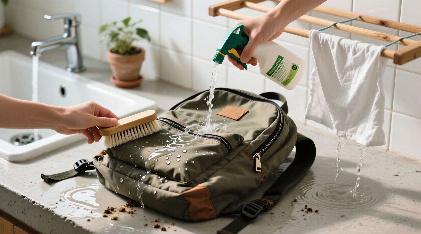 how to wash a backpack