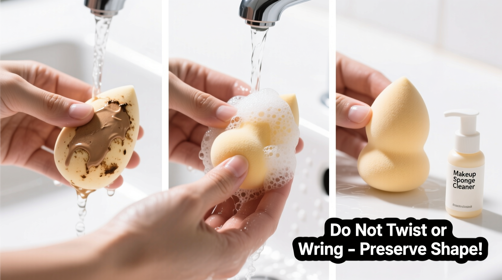 how to clean a makeup sponge without ruining its shape