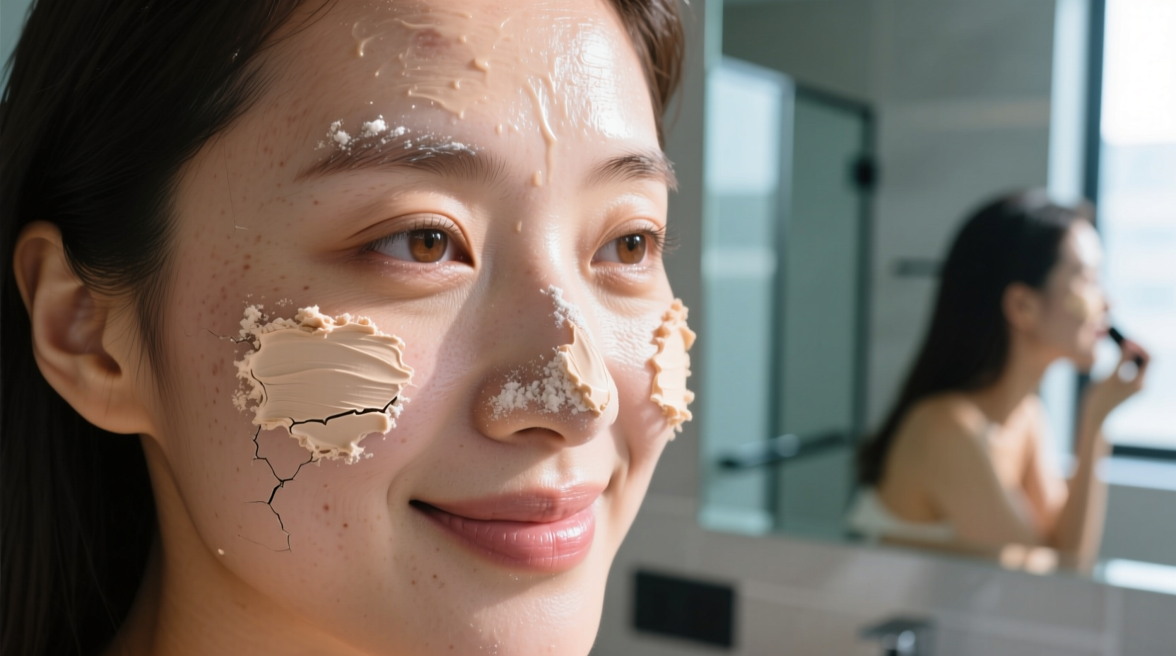 why does my foundation look cakey by noon humidity or application error