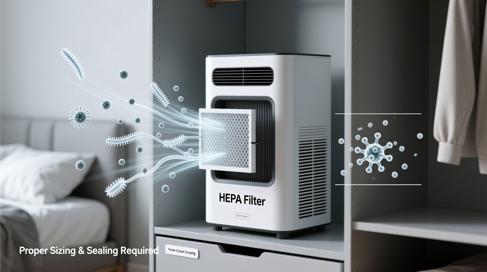 closet air purifiers microplastic fibers