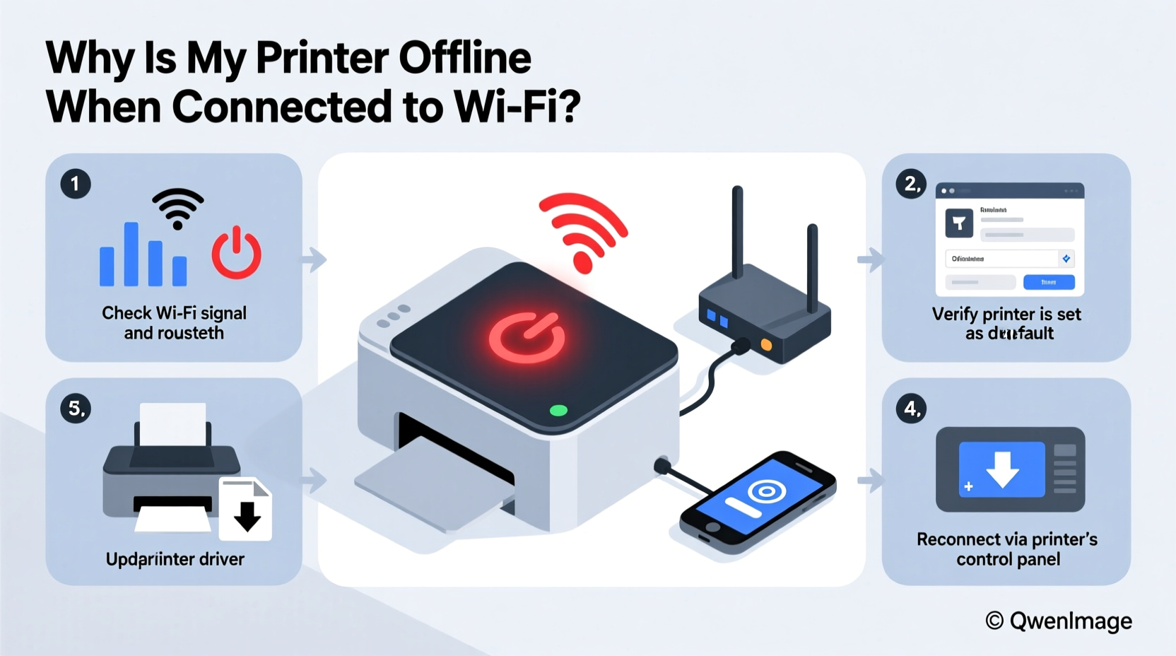 why is my printer offline when connected to wifi troubleshooting steps