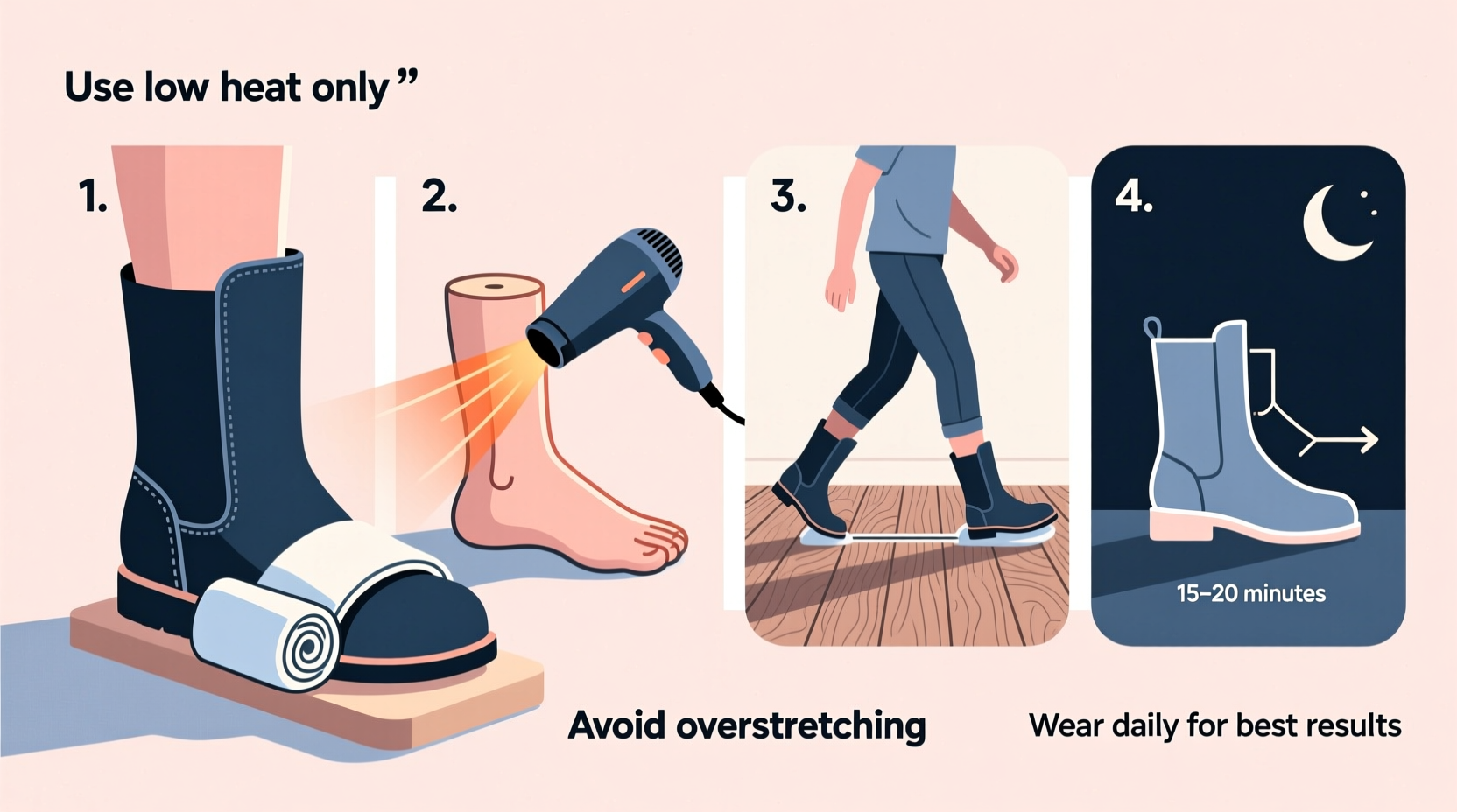 how to stretch boots that are too tight without damaging the material