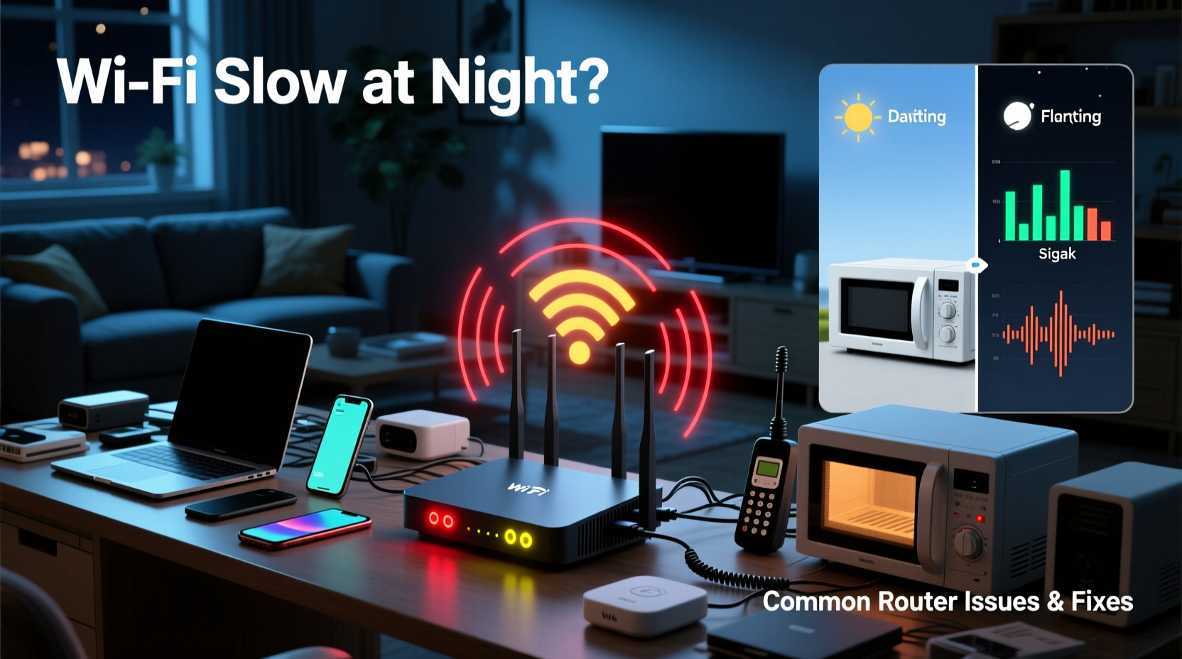 why is my wifi slow only at night common router issues solved