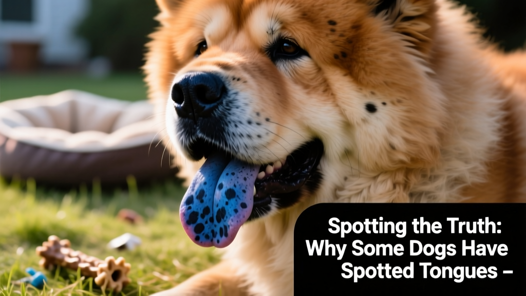 Close-up of a Chow Chow's blue-black tongue showing natural pigmentation