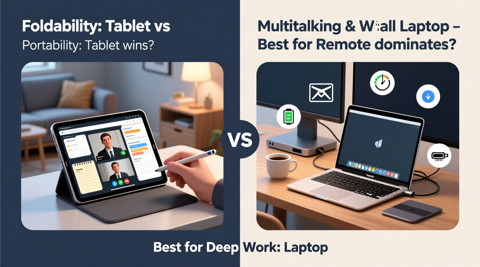 foldable tablet vs small laptop which is better for remote work