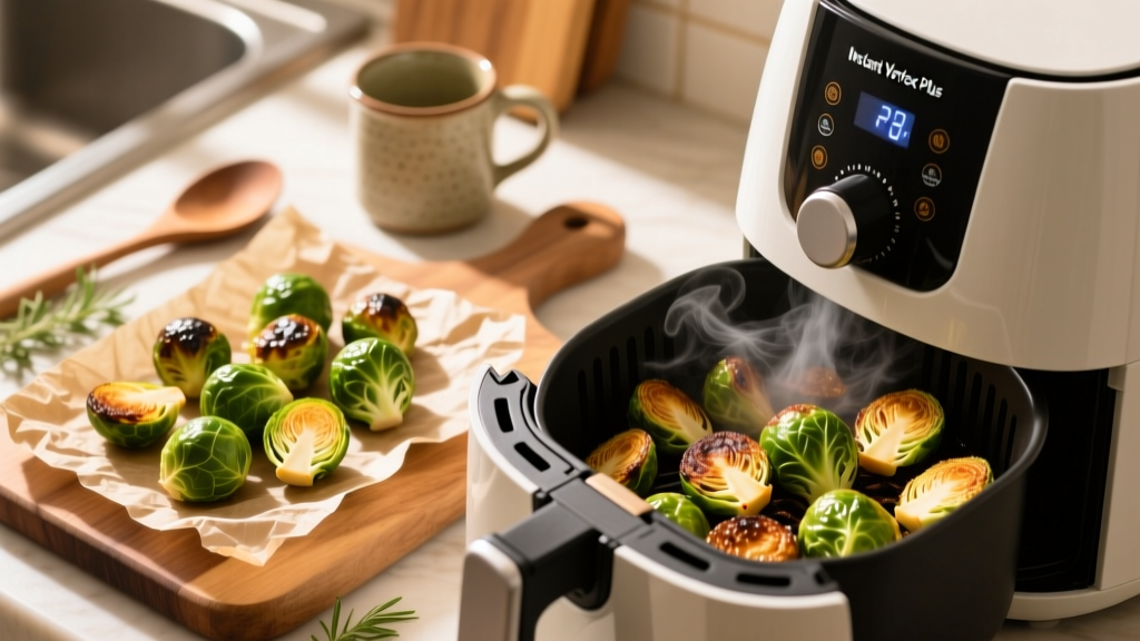 Crispy Air Fryer Brussels Sprouts in Instant Vortex Plus
