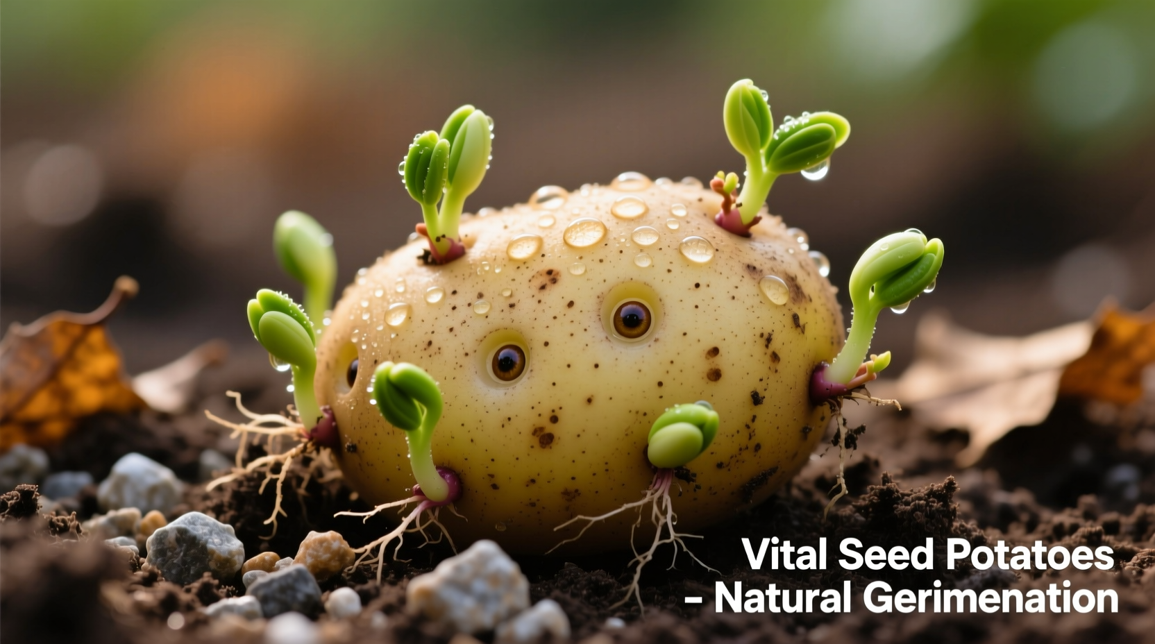 Healthy seed potato with multiple sprouting eyes