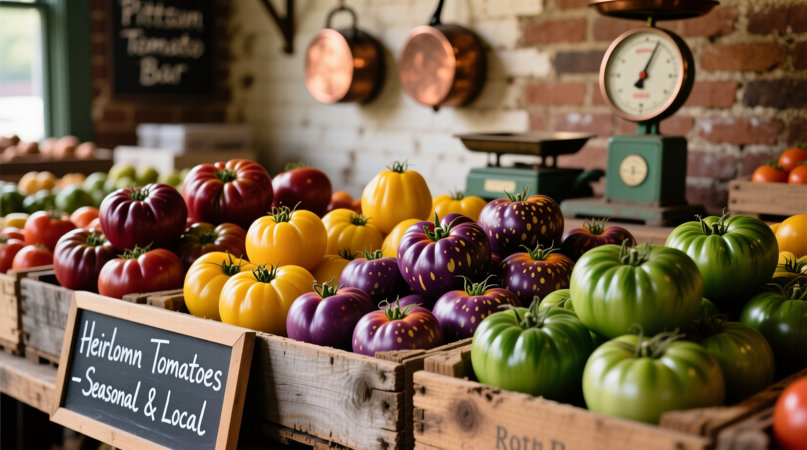 Heirloom tomato varieties at Pittston Tomato Bar