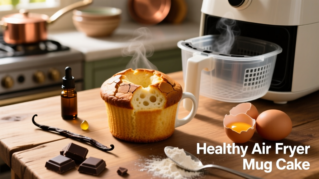 Healthy Air Fryer Mug Cake: Crispy Outside, Fluffy Inside