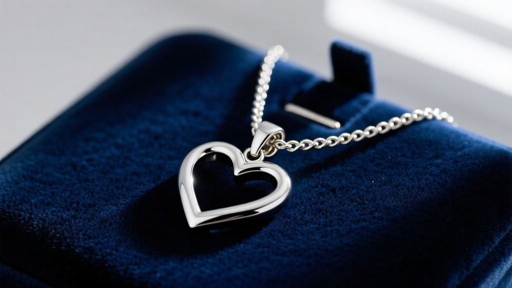 Silver interlocking open hearts pendant on navy velvet, highlighting the delicate cable chain and lobster clasp under soft lighting.