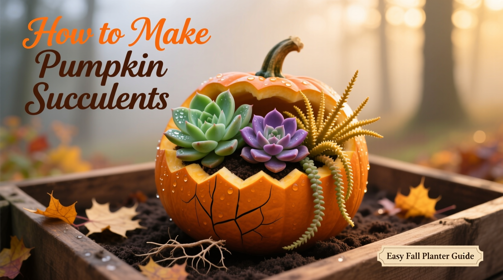 5 Pumpkin Succulent Ideas for Fall | TheHomeSprouts