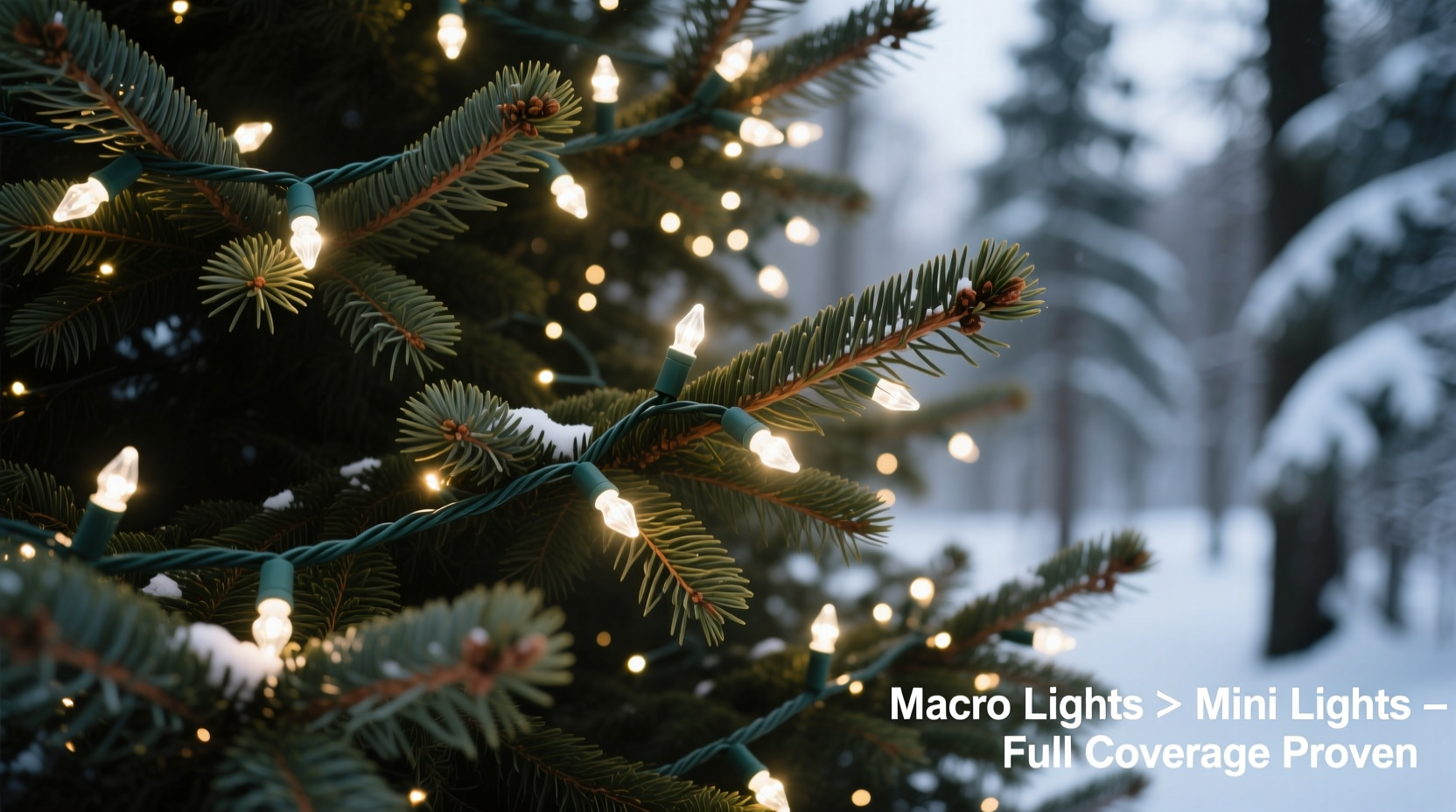mini vs macro christmas tree lights which gives better coverage for dense branches