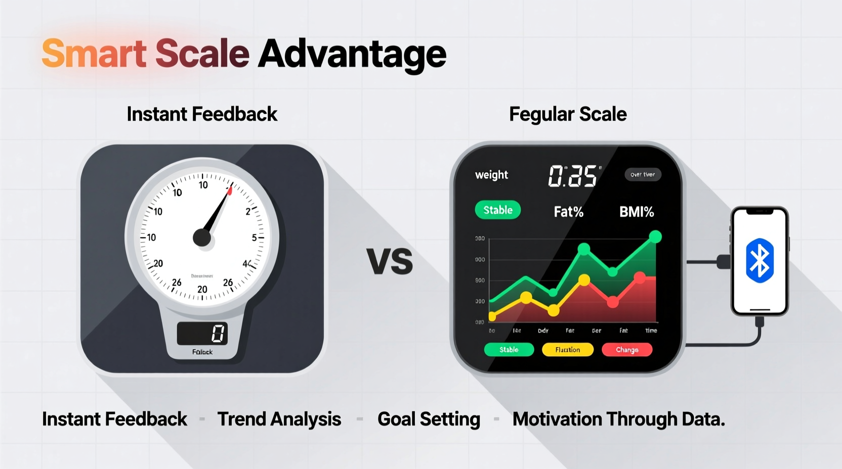 smart scale vs regular scale which motivates consistent weight tracking through data