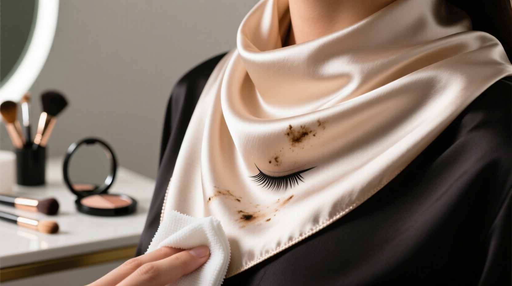 how to remove eyeliner stains from satin pillowcases