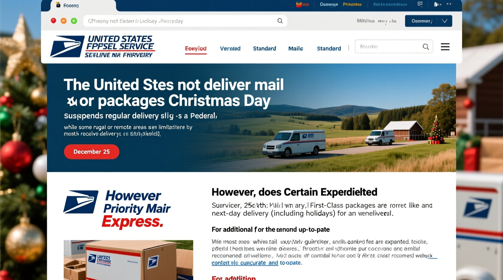 does usps deliver on christmas