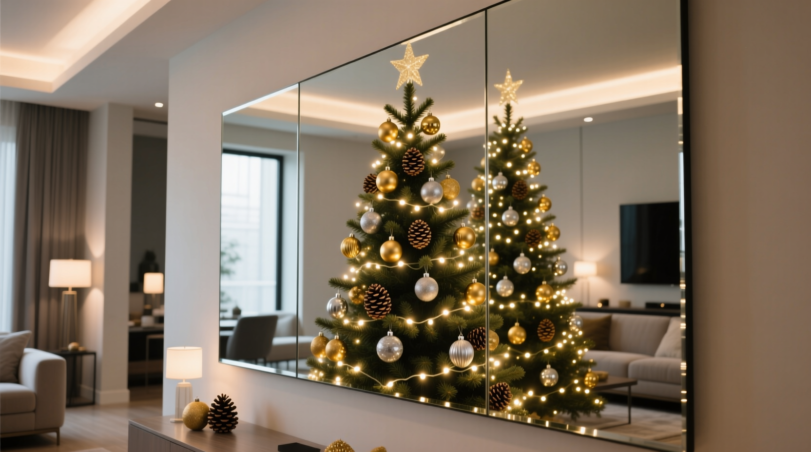 is a mirrored christmas tree back panel worth installing for depth illusion