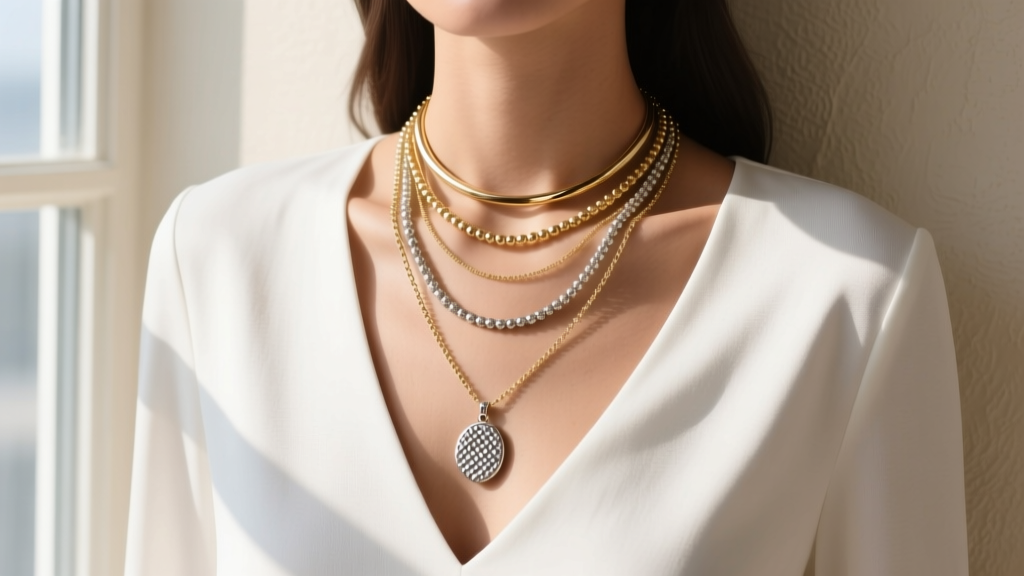 How to Layer Necklaces for a V-Neck Top (Stylist Approved)