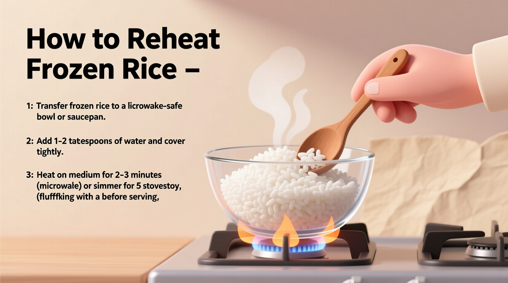 how to re cook frozen rice