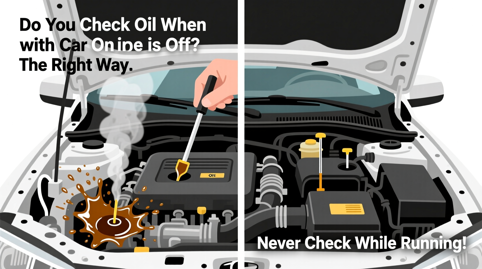do you check oil with car on or off