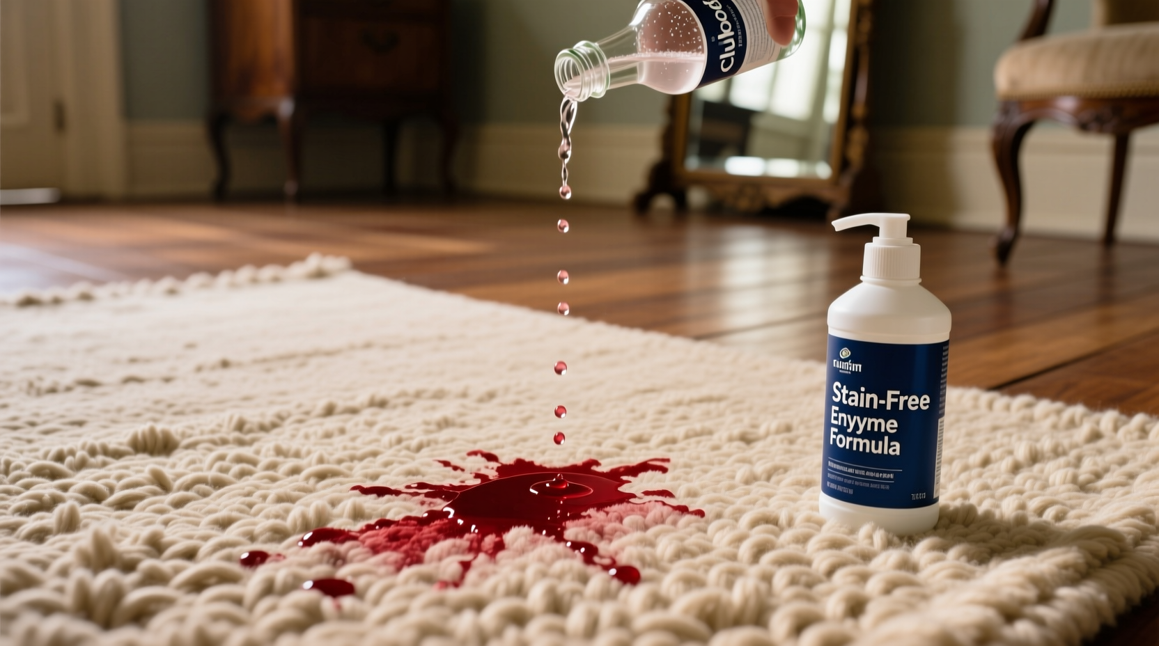 red wine stain removal on beige wool rugs