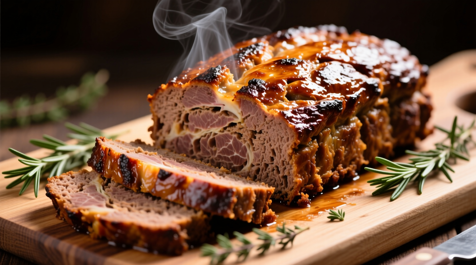 Perfectly cooked 2lb meatloaf with golden crust