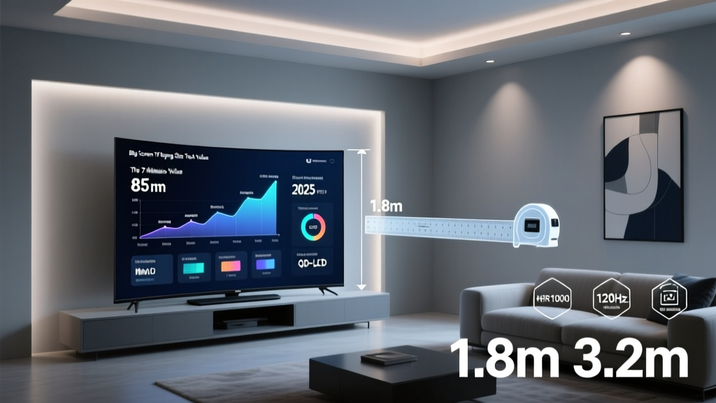 Big Screen TV Buying Size Tech Value: The 7-Minute Size-to-Value Calculator That Stops You Overpaying for Pixels (Real Room Measurements + 2025 Panel Tech Benchmarks)