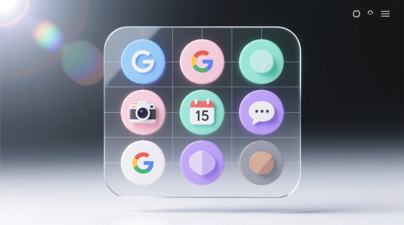 the google grid home screen